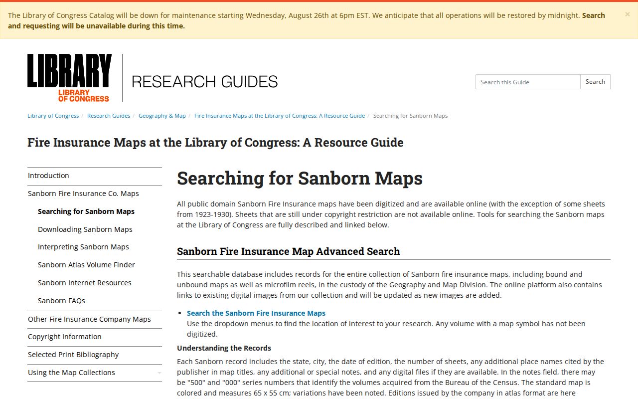 Woodridge previous residents Sanborn map search guidance
